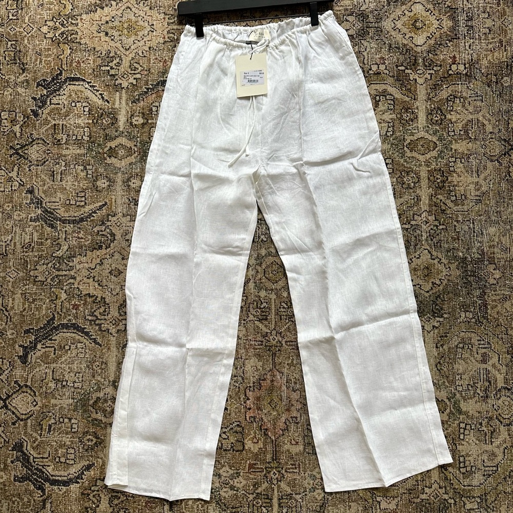 DISSH White Linen Wide-Leg Pants